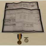 BWM & Victory Medal to 7141D.A. F J Catchpole DH RNR. Born Kessingland, Suffolk. With copy service