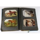 Horses - a nice old time collection in old album, many artist signed (approx 100+)