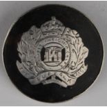 Suffolk Regt. silver & tortoiseshell Sweetheart Badge hallmarked C&A, London, 1917