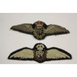 RAF two Pilots wings, a bullion dress pair and flat normal service wear, GVF