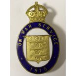 Badge WW1 enamelled 1915 on war service