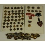 Selection of officers pips, crowns, qty of Artillery buttons, collars, etc (qty)