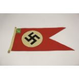 German WW2 Pennant, probably for a Tank, marked in a corner, 1/22 painted on ?, GVF