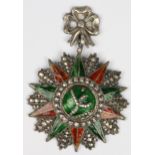 Tunisian Order of Nishan Iftikhar, silver and enamelled (48mm) a/f