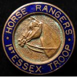 Badge - Horse Rangers 1st. Essex Troop (rare badge)