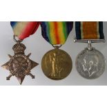 South Staffordshire Regt - 1915 Star Trio to 2072 Pte I H W Swain S.Staff R. with copied research,