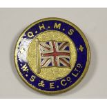 Badge WW1 factory O.H.M.S W.S & E.Co Ltd (on war service badge) no 668