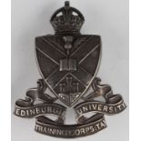 Badge - original, unmarked silver, Edinburgh University Training Corps, (T.A.) poss. Officer's