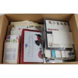 Giant box of loose stamps, mint & part complete sheets, stockbooks, covers etc (Buyer collects)