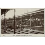 Lincoln station interior, with horse attached to carriage & staff (1)