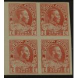 Canada 1928 KG5 3c Admiral design Victory-Kidder printing process essay, slightly enlarged and