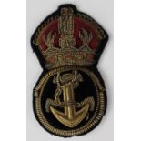 Badge - Royal Navy Chief Petty Officer - Civil Branch bullion embroidered original 1901 pattern