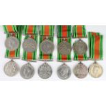 WW2 Defence Medals (11) with ribbons