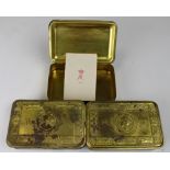 Princess Mary WW1 tins, plus two 1915 Cards (3 tins)
