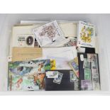 France - plastic tray full of mint and used stamps on pages and loose, some better (qty)