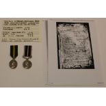 Group - GV TFEM (165 A.O.R.Sjt C Brooks 23/London Regt) and GV Meritorious Service Medal (swivel
