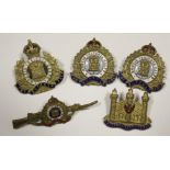 Suffolk Reg WW1 sweetheart badges, four of, including rifle example with one Cambridgeshire Reg