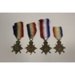 1914-15 Stars to 2266 Pte E A Time East Surrey Reg/93392 Spr J Pearson RE/ 091710 A/Sgt G Gregory