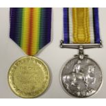 BWM & Victory medals to 75806 Pte H Berry 1st County of London Yeomanry