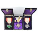 Japan - various cased Orders, silver and enamel (3)