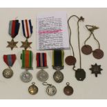 Group - 1939-45 Star, France & Germany Star, Defence & War Medals, Efficiency Medal GVI with