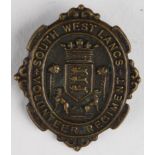 Badge - South West Lancs Volunteer Regt. Maker - T. Fattorini, Bolton