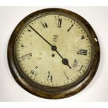 RAF scarce WW2 large wall clock in wooden case 12 inch dial stamped RAF in the centre