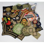 Cloth Badge Assortment - rank insignia, chevrons, badges etc (approx 35)