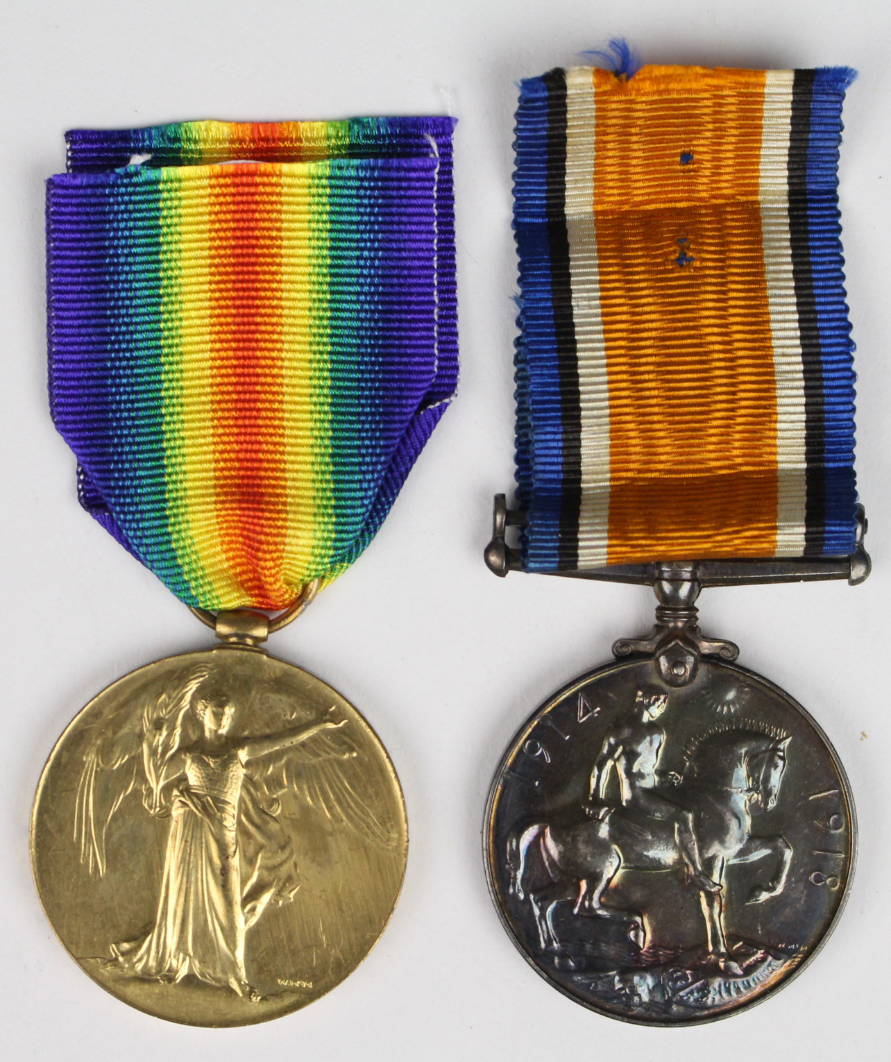 BWM & Victory Medal to M2/268670 Pte H C French ASC. Lived New Cardinal Street, Ipswich. GVF (2)