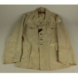 German WW2 POW white summer tunic stripped of insignia, as used by the SS and Army