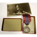 GRVI Imperial Service medal to a woman Grace Amelia Potts in box with photo