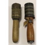 Hungarian WW1 stick grenade, deactivated, with matching practice grenade
