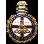 Tribute badge - Thankoffering to the Hartlepools Hospital in memory of Dec. 16th 1914