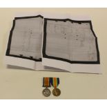 BWM & Victory Medal to 36054 1.A.M. R Jones RAF. With copy service papers, from Sutton Coldfield ?