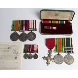 Husband and Wife medals - MBE (Civil), Defence Medal and Womans Voluntary Service Medal with two