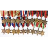 WW2 - 19 original Stars comprising - 4 Burma, 4 Africa, 3 Italy, 2 F&G and 6 1939-45