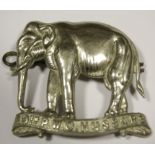 Badge 19th P.W.O Hussars white metal with lugs