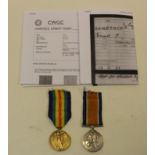 BWM & Victory Medal to GS-67246 Pte E H Lawrence 2-London R. Died 18/10/1917. Lived Feltham Hill Rd,