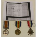 1915 Star Trio to G-3095 Pte G Edwards R Suss Regt. VF (3)