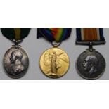 BWM & Victory Medal (1427 Pte F E Palk APC) Died of blackwater fever 16/3/1918, born Lambeth, buried