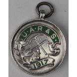 Tribute medal (poss.) silver, mining related, U.A.R. &S. (U.A. Ritson & Sons Ltd.) 1917. Presented