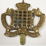 Badge Royal Gloucestershire Hussars brass with slider