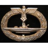 German WW2 U Boat badge 2nd Pattern, no makers mark