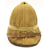 Victorian Boer War Officers pith helmet, scarce item with traces of makers label inside