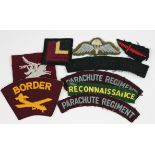 Badges - WW2 Cloth Badges - Parachute Regiment Pair, Reconnaissance Corps, Royal Ulster Rifles,