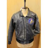 USAF Leather Flying Jacket A2 style c1950's used during Korean War/Occupation of Japan. Metal zip '