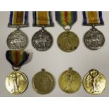 BWM & Victory medals eight of to 880120 Dvr H V Blake RFA/John D Watt Mercantile Marine/0141464