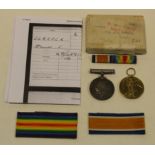 BWM & Victory Medal to 127796 Pte J F Cormack MGC, with box of issue. EF (2)