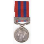 India General Service Medal 1854 with Burma 1887-89 clasp, engraved 'Lieut T D Leslie 4th Cavly Hybd