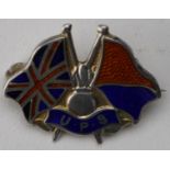 Badge - University & Public Schools Service Bn. - silver. Hallmarked J.F. Birmingham 1914